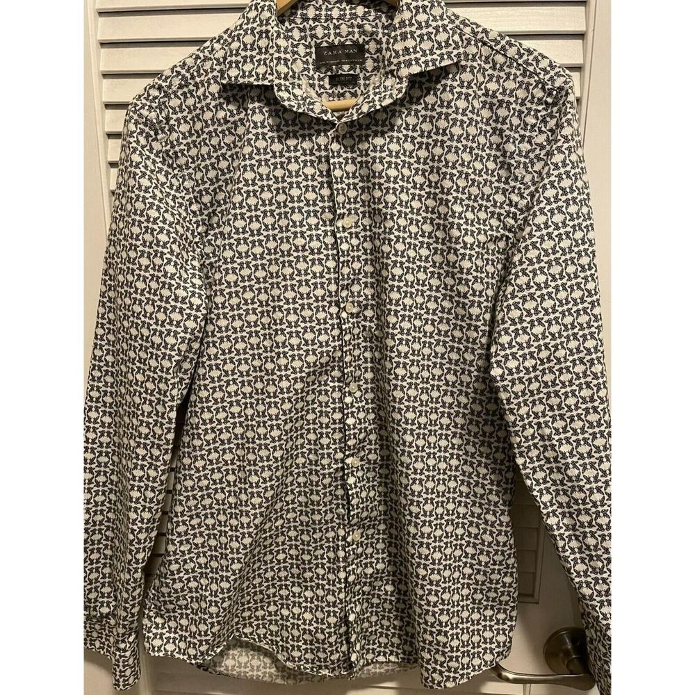 Zara Men's Button Shirt Size M Butterflies